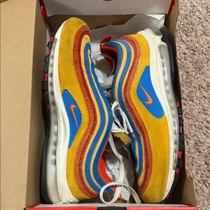 Nike Air Max 97 Yellow Blue Red Sneakers